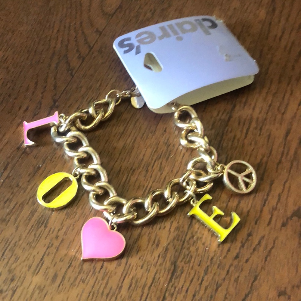 Claire’s Love bracelet and necklace